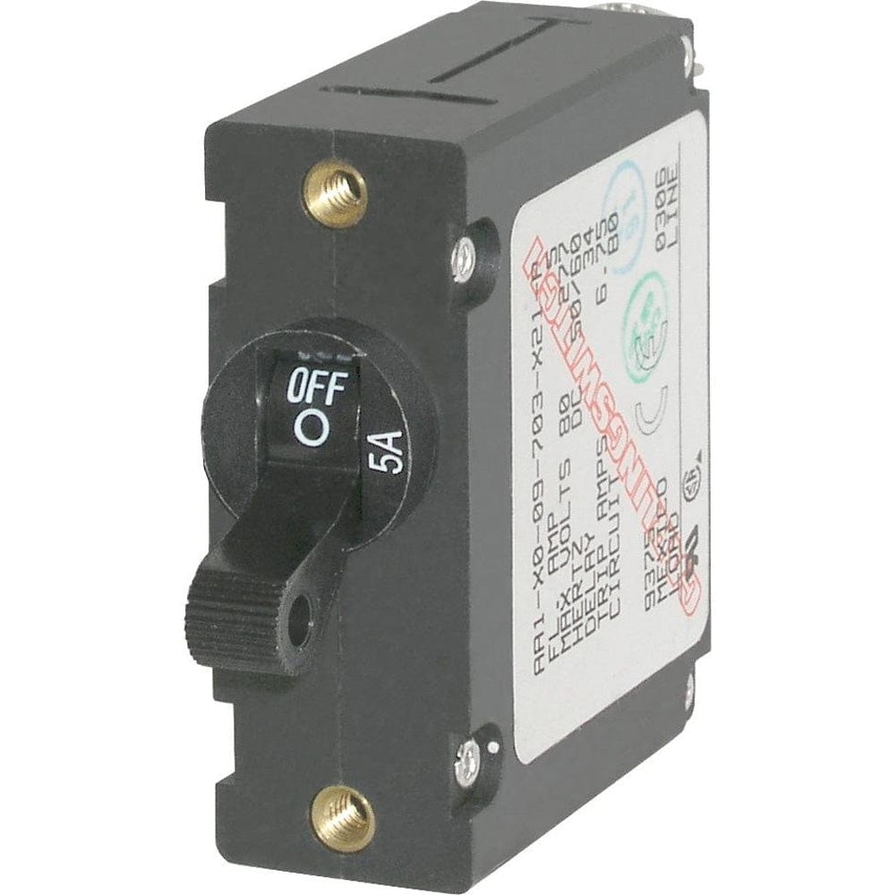 Blue Sea 7200 AC / DC Single Pole Magnetic World Circuit Breaker - 5 Amp [7200] - The Happy Skipper