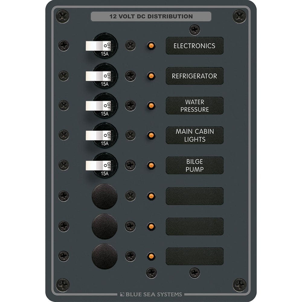 Blue Sea 8023 DC 8 Position Circuit Breaker - White Switches [8023] - The Happy Skipper