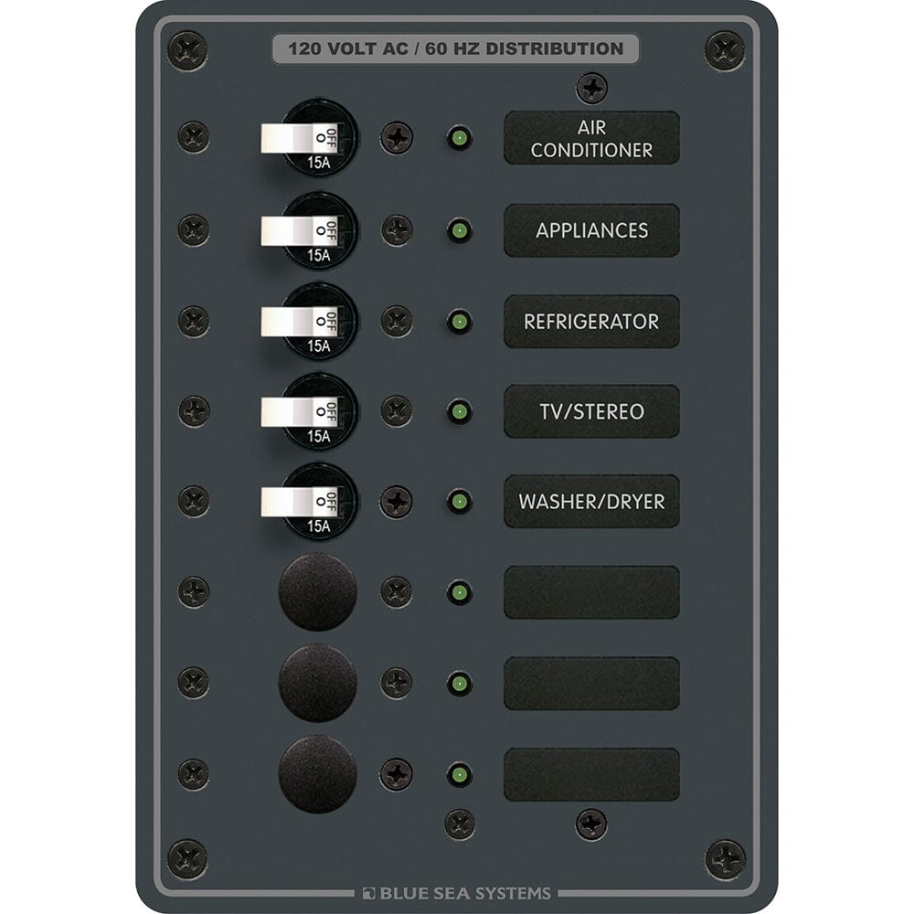 Blue Sea 8059 AC 8 Position Toggle Circuit Breaker Panel [8059] - The Happy Skipper