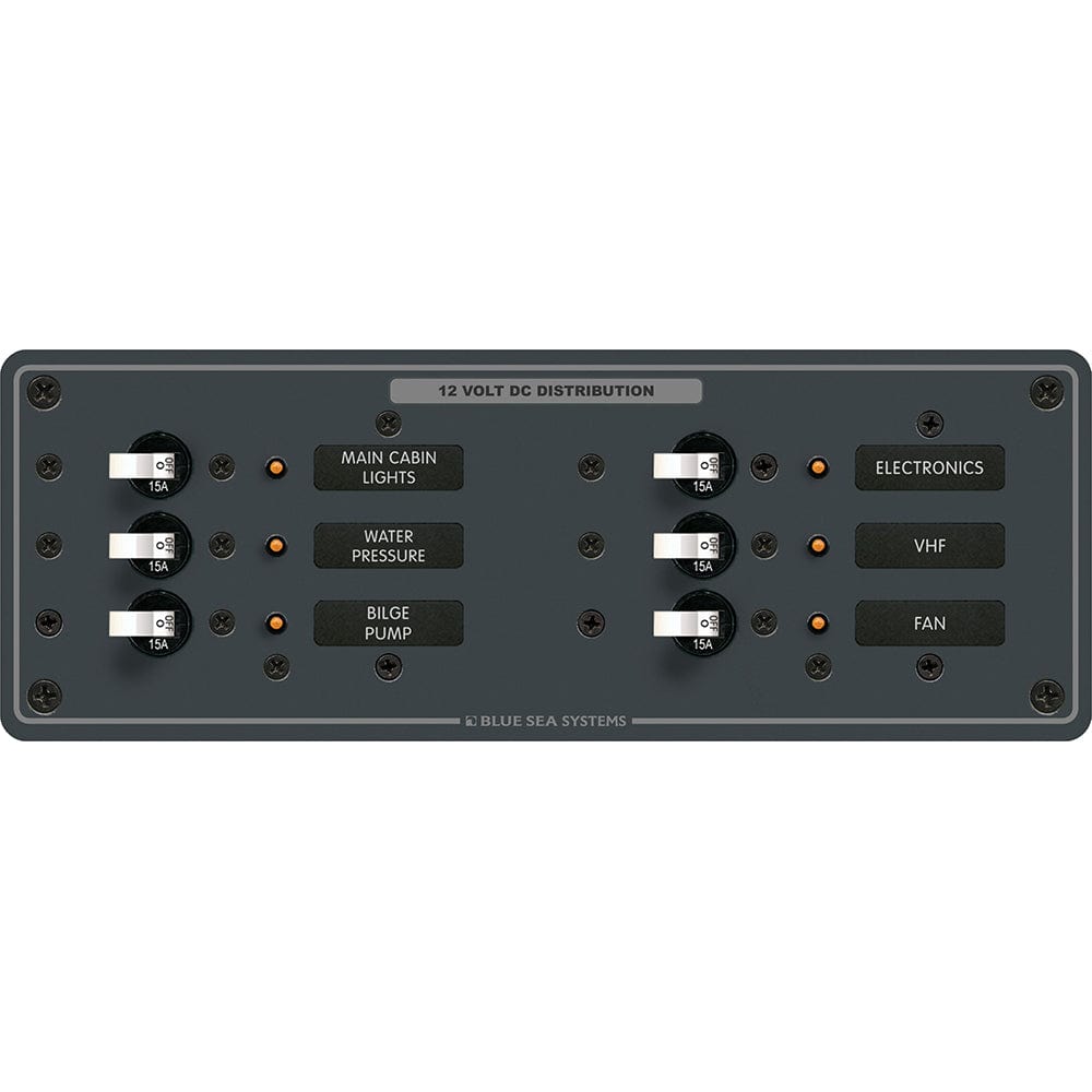 Blue Sea 8096 DC 6 Position Toggle Branch Circuit Breaker Panel - White Switches [8096] - The Happy Skipper