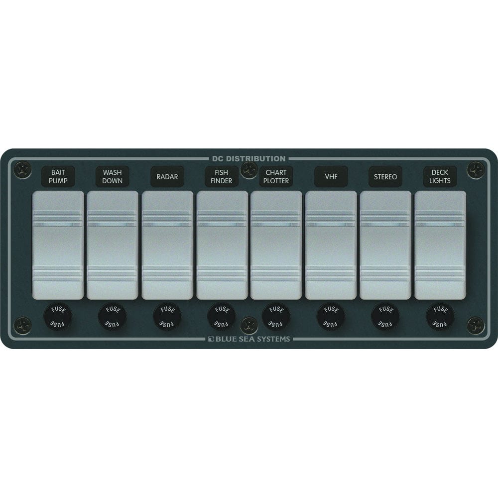 Blue Sea 8261 Waterproof Panel 8 Position - Slate Grey [8261] - The Happy Skipper