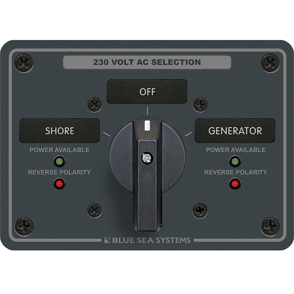 Blue Sea 8357 AC Rotary Switch Panel 65 Ampere 2 Position + OFF, 2 Pole [8357] - The Happy Skipper