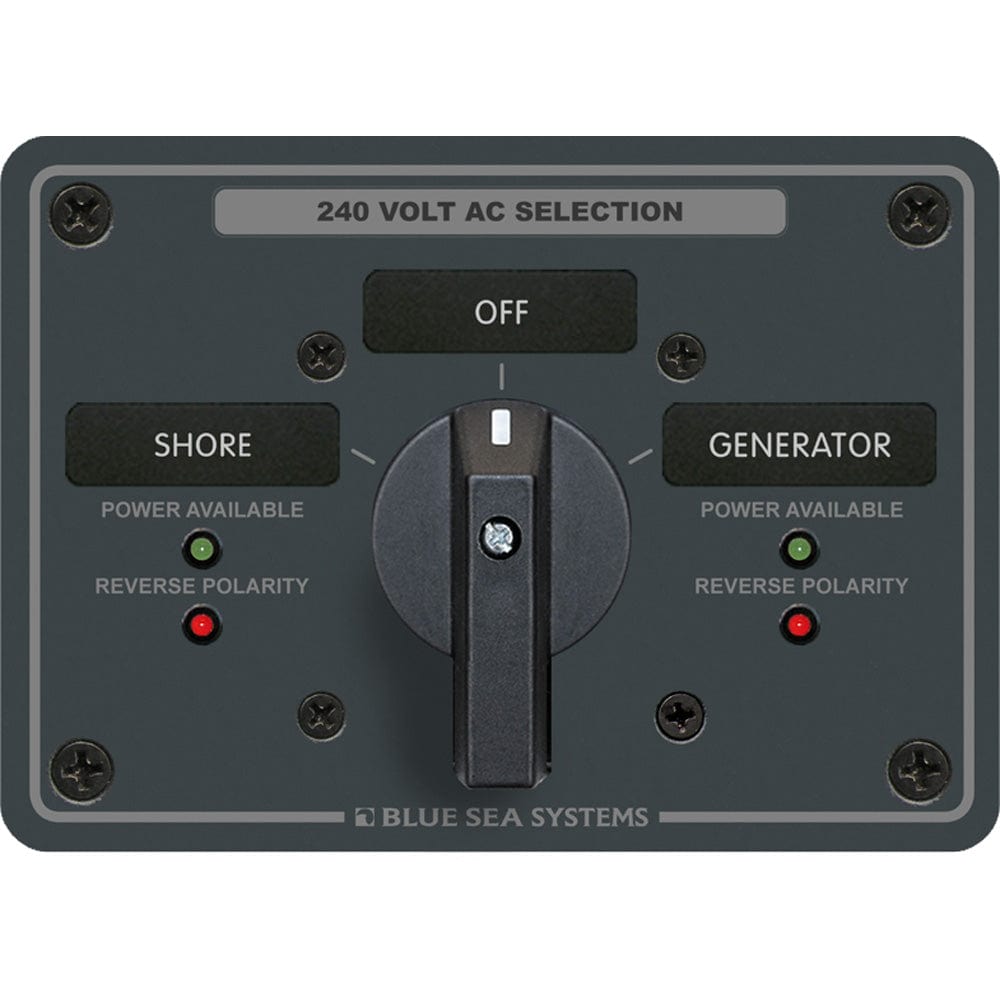 Blue Sea 8363 AC Rotary Switch Panel 65 Ampere 2 Positions + OFF, 3 Pole [8363] - The Happy Skipper