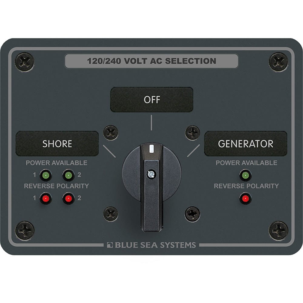 Blue Sea 8386 AC Rotary Switch Panel 30 Ampere 2 Positon + OFF, 4 Pole [8386] - The Happy Skipper