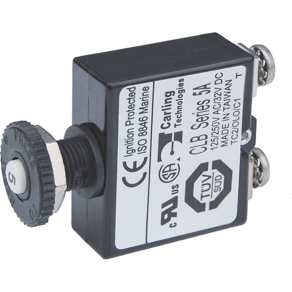 Blue Sea Push Button Reset Only Screw Terminal Circuit Breaker - 5 Amps [2130] - The Happy Skipper