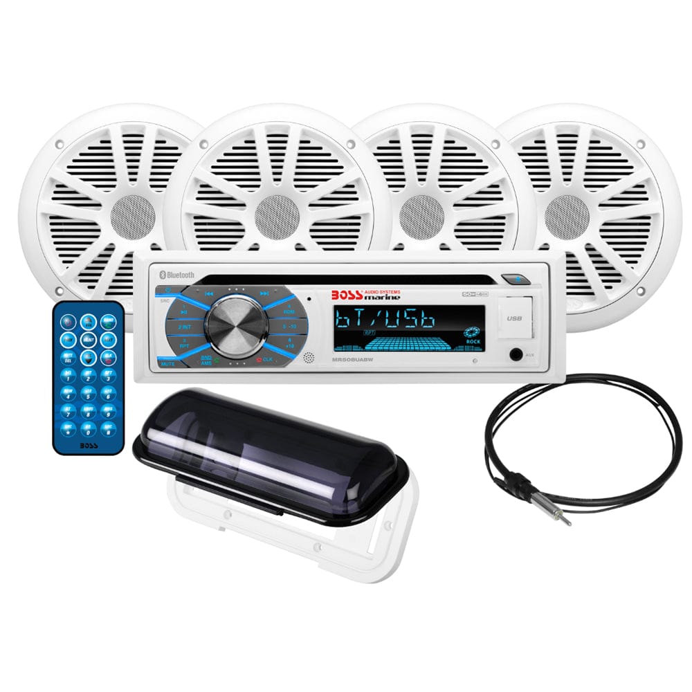 Boss Audio MCK508WB.64S Marine Stereo 2 Pairs of 6.5" Speaker Kit - White [MCK508WB.64S] - The Happy Skipper