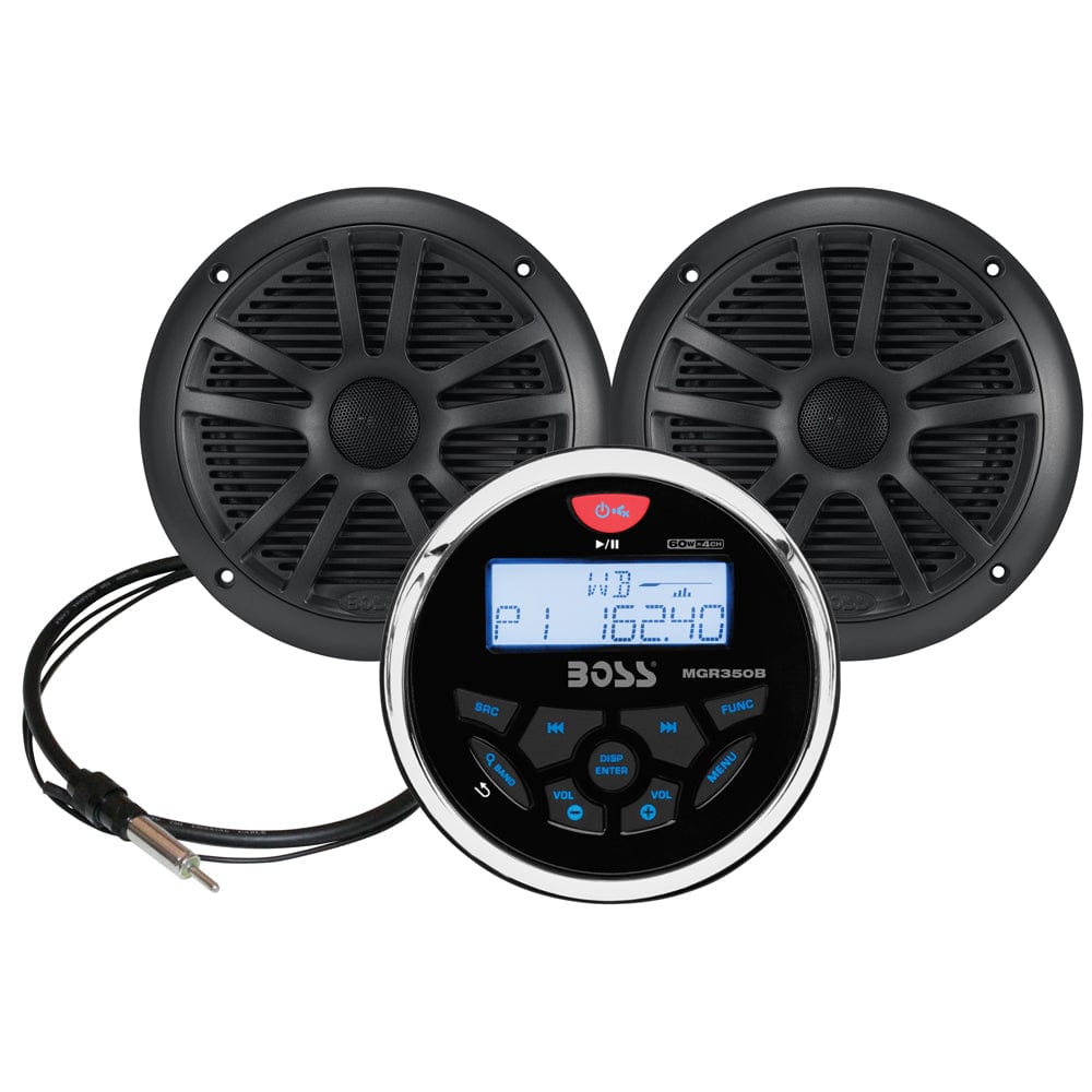 Boss Audio MCKGB350W.6 Marine Stereo 6.5" Speaker Kit - Black [MCKGB350B.6] - The Happy Skipper