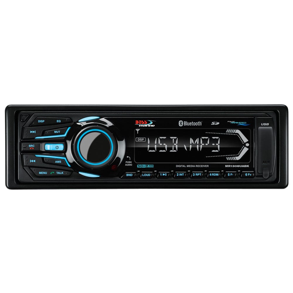 Boss Audio MR1308UABK Bluetooth - Fully Marinized MP3-Compatible Digital Media Receiver w/USB SD Memory Card Ports Aux Input [MR1308UABK] - The Happy Skipper