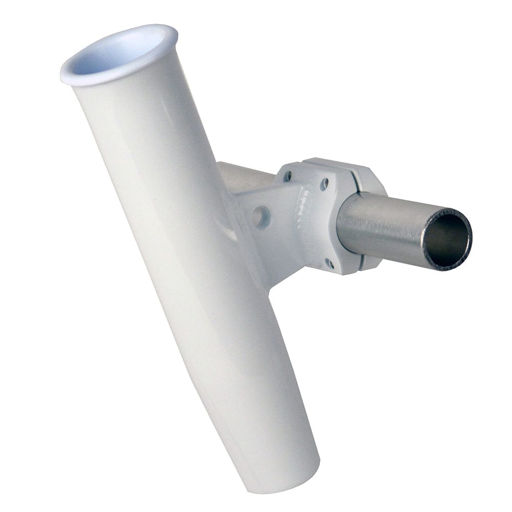 C. E. Smith Aluminum Horizontal Clamp-On Rod Holder 1-5/16" OD White - Powdercoat w/Sleeve [53711] - The Happy Skipper