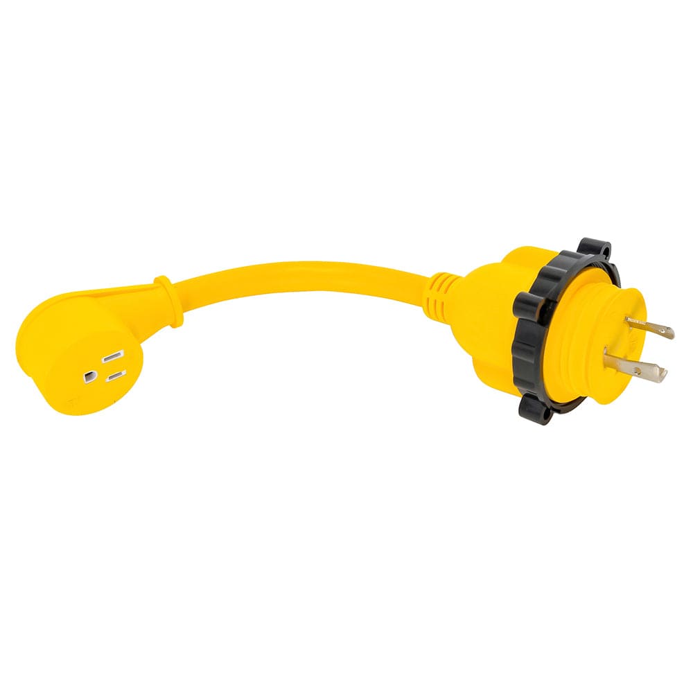 Camco 30AM/15AF Power Grip Marine 12" Dogbone - M-Locking/90F Adapter [55616] - The Happy Skipper