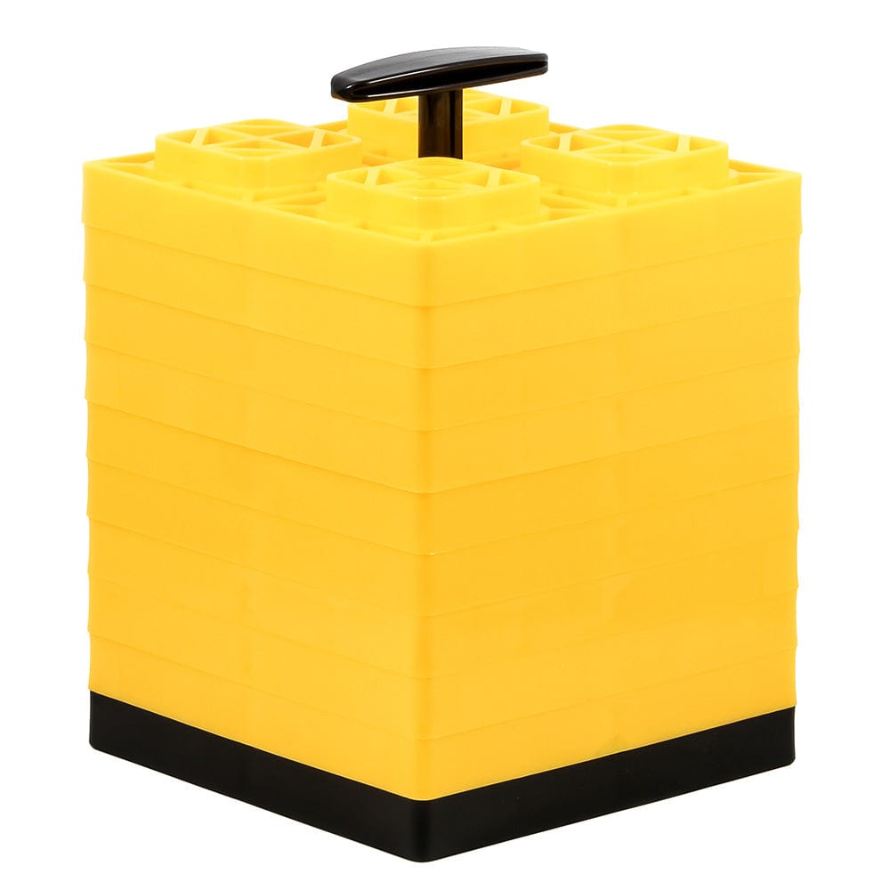 Camco FasTen Leveling Blocks w/T-Handle - 2x2 - Yellow *10-Pack [44512] - The Happy Skipper