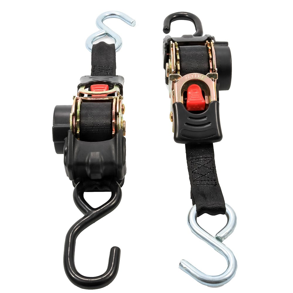 Camco Retractable Tie-Down Straps - 1" Width 6 Dual Hooks [50033] - The Happy Skipper