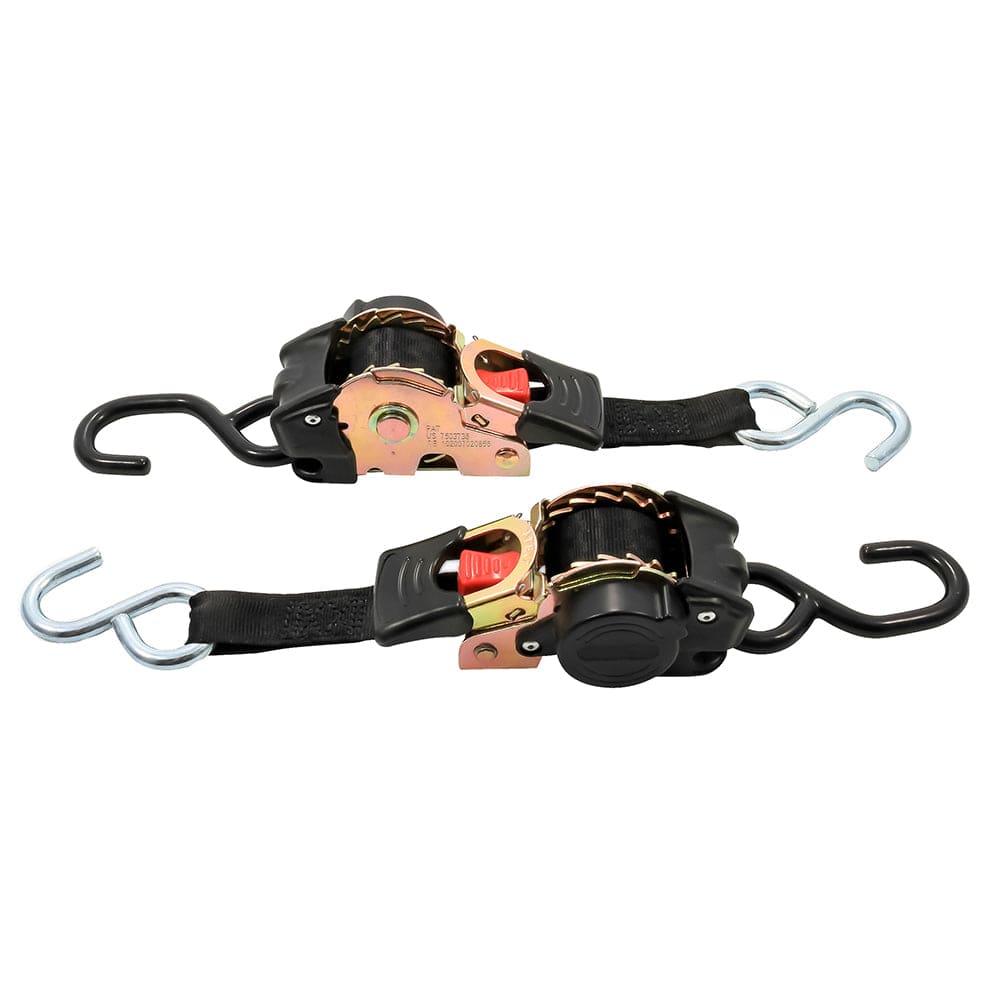 Camco Retractable Tie-Down Straps - 1" Width 6 Dual Hooks [50033] - The Happy Skipper