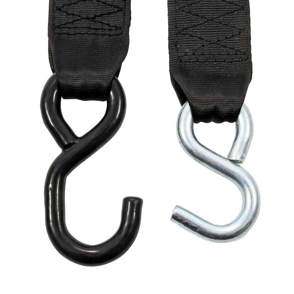 Camco Retractable Tie Down Straps - 2" Width 6 Dual Hooks [50031] - The Happy Skipper