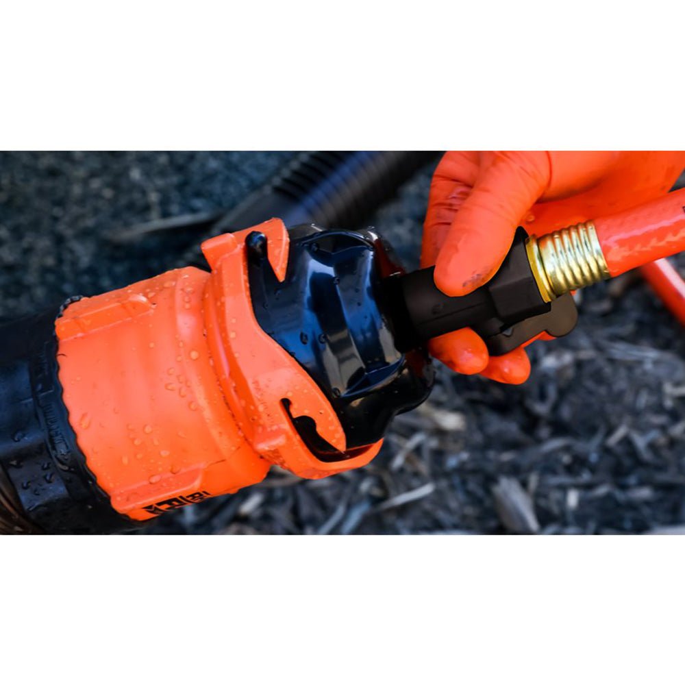 Camco RhinoFlex 10 Clean Out Hose w/Rinser Cap - 5/8" Internal Diameter [22999] - The Happy Skipper
