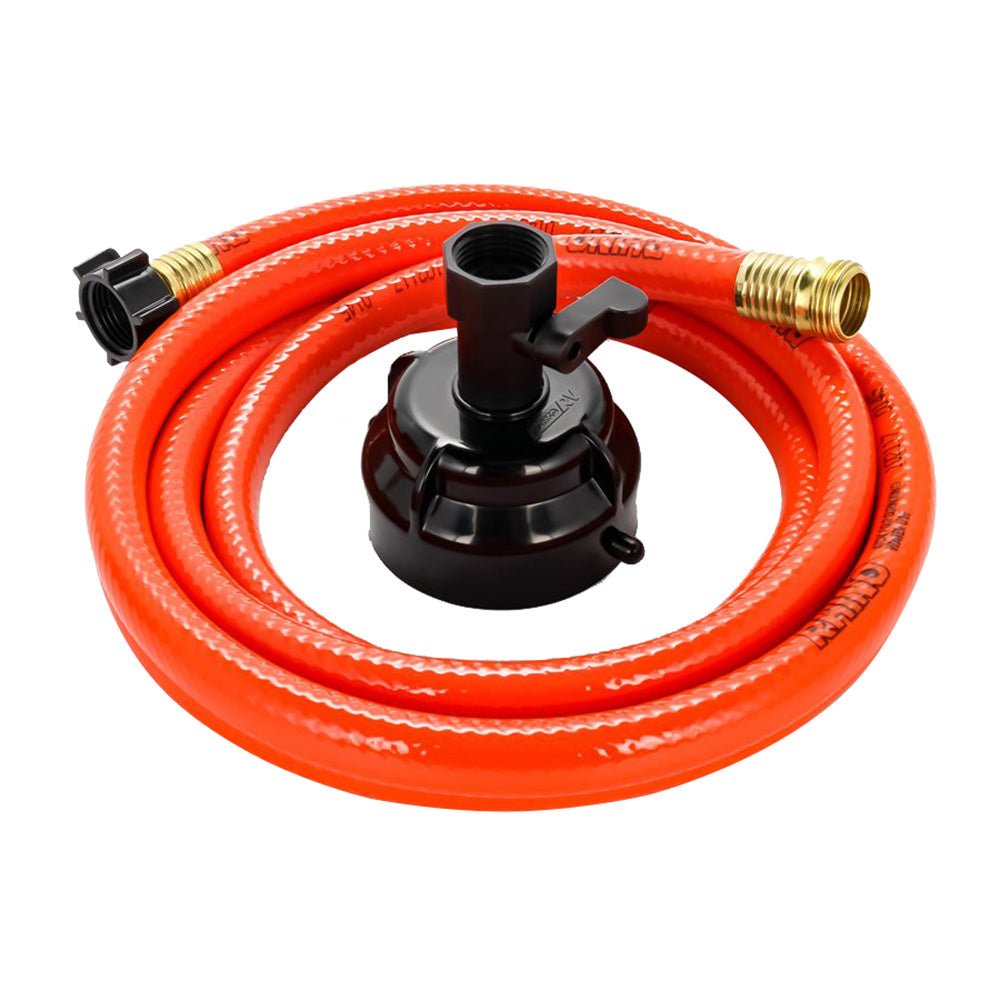 Camco RhinoFlex 10 Clean Out Hose w/Rinser Cap - 5/8" Internal Diameter [22999] - The Happy Skipper