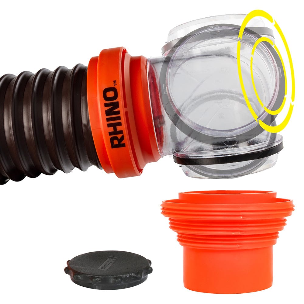 Camco RhinoFLEX 15 Sewer Hose Kit w/4 In 1 Elbow Caps [39761] - The Happy Skipper