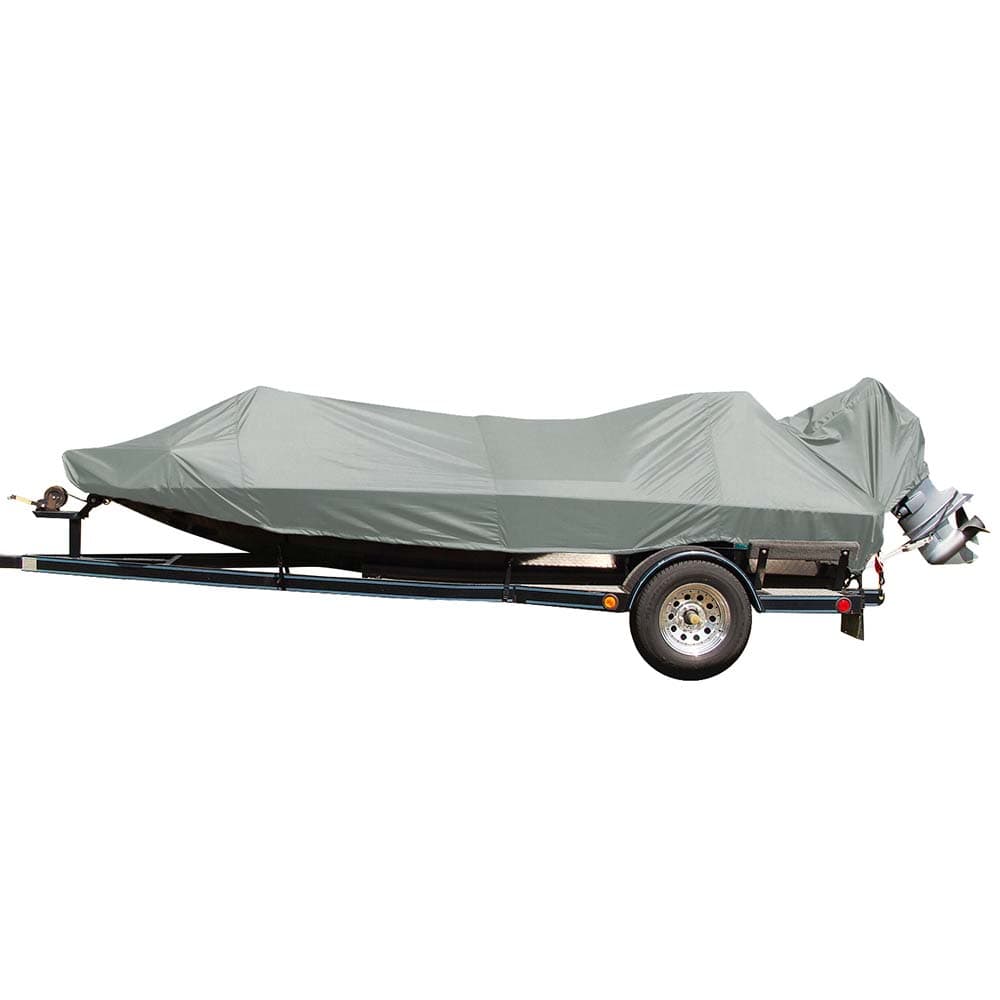 Carver Poly-Flex II Extra Wide Series Styled-to-Fit Boat Cover f/16.5 Jon Style Bass Boats - Grey [77816EF-10] - The Happy Skipper
