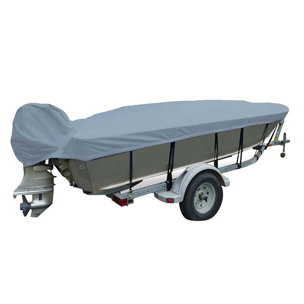 Carver Poly-Flex II Narrow Series Styled-to-Fit Boat Cover f/14.5 V-Hull Fishing Boats - Grey [70124F-10] - The Happy Skipper