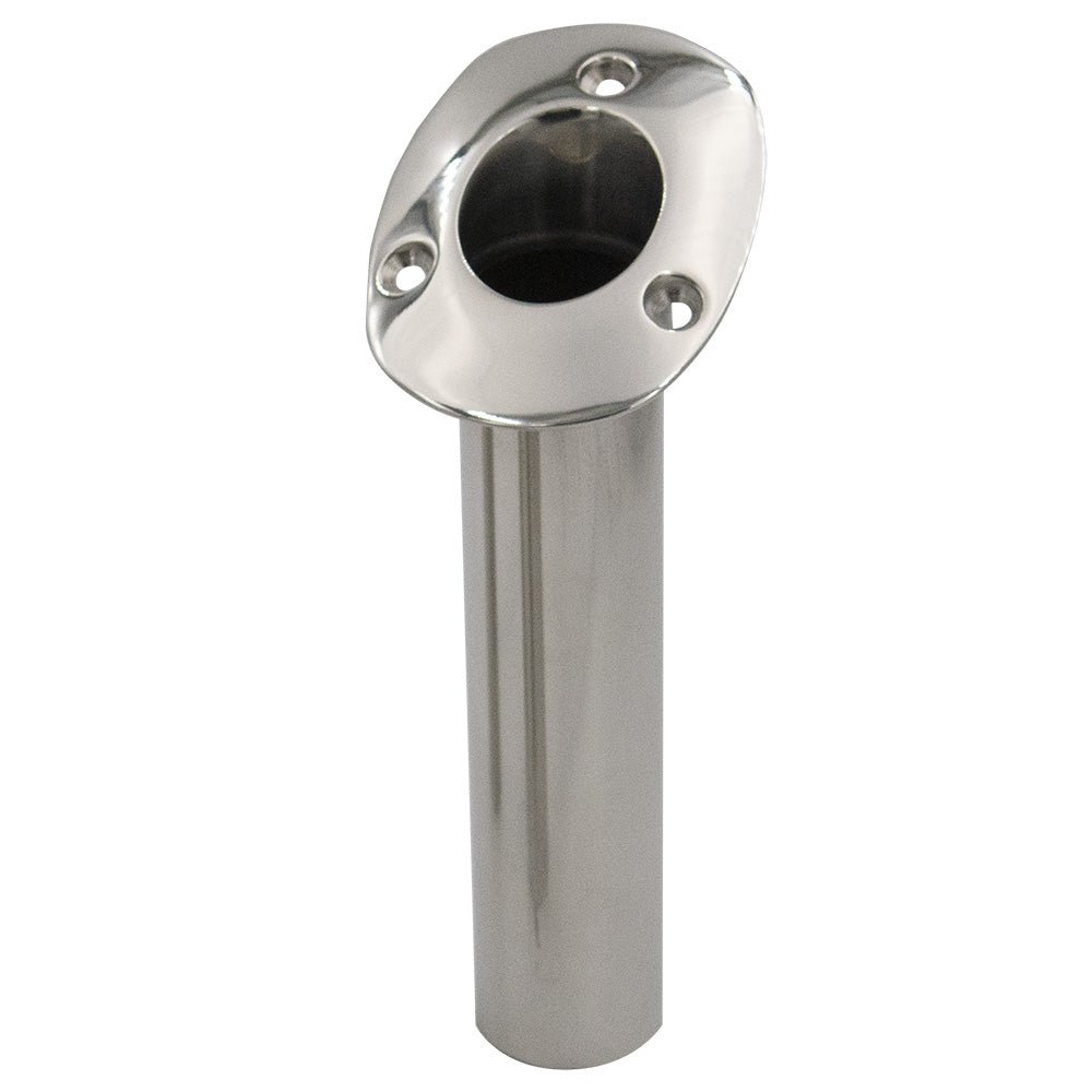 C.E. Smith 70 Series Standard Flush Mount Rod Holder - 30 Degree - Stainless Steel - Gimbal Bar Bottom - Black Liner [536720] - The Happy Skipper