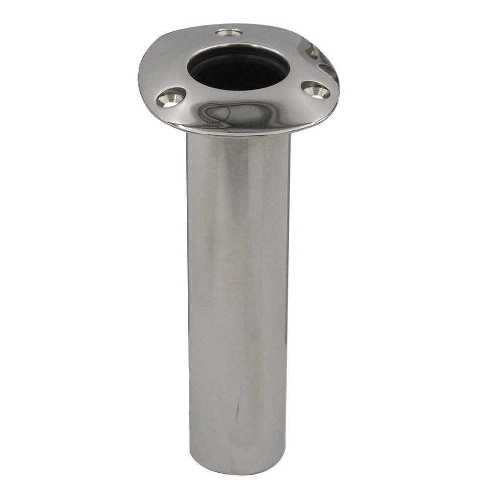 C.E. Smith 80 Series Standard Flush Mount Rod Holder - 0 Degree - Stainless Steel - Cast Bottom - Black Liner [536800C] - The Happy Skipper