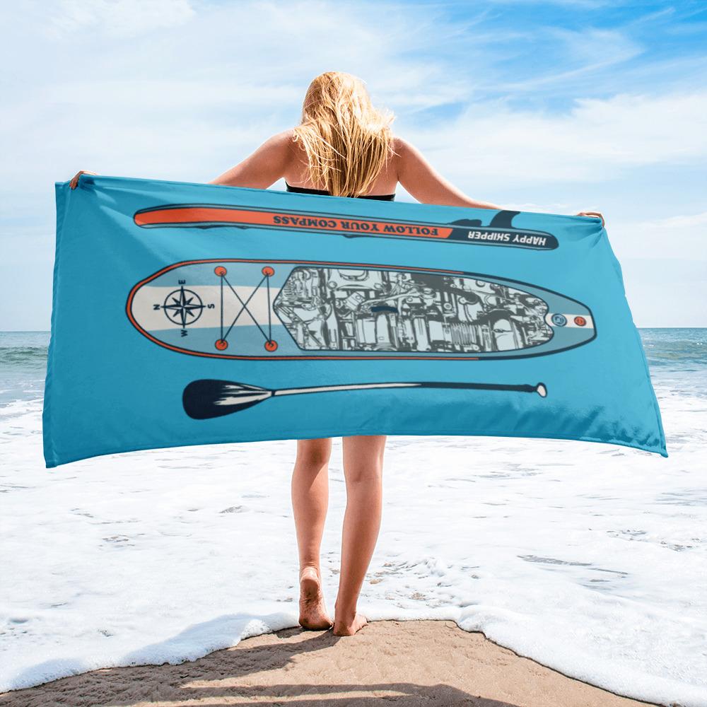 Classic Paddleboard Design Beach Towel - The Happy Skipper