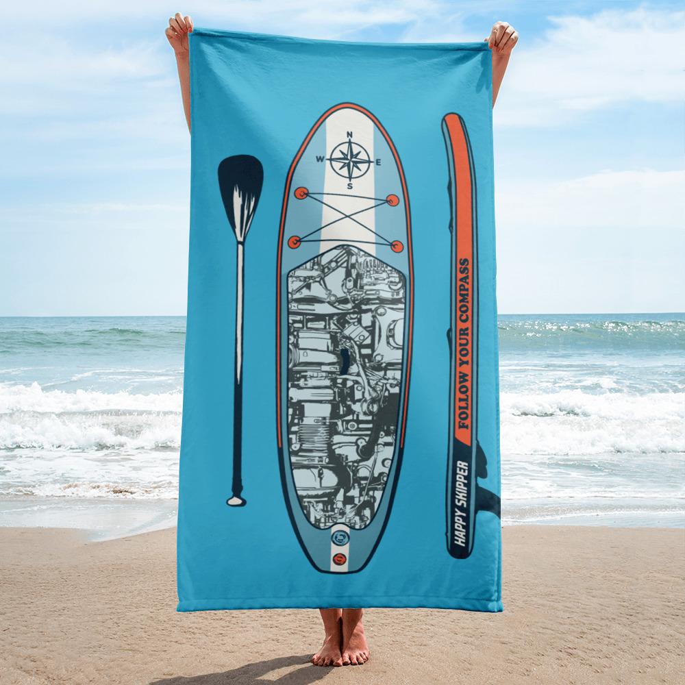 Classic Paddleboard Design Beach Towel - The Happy Skipper