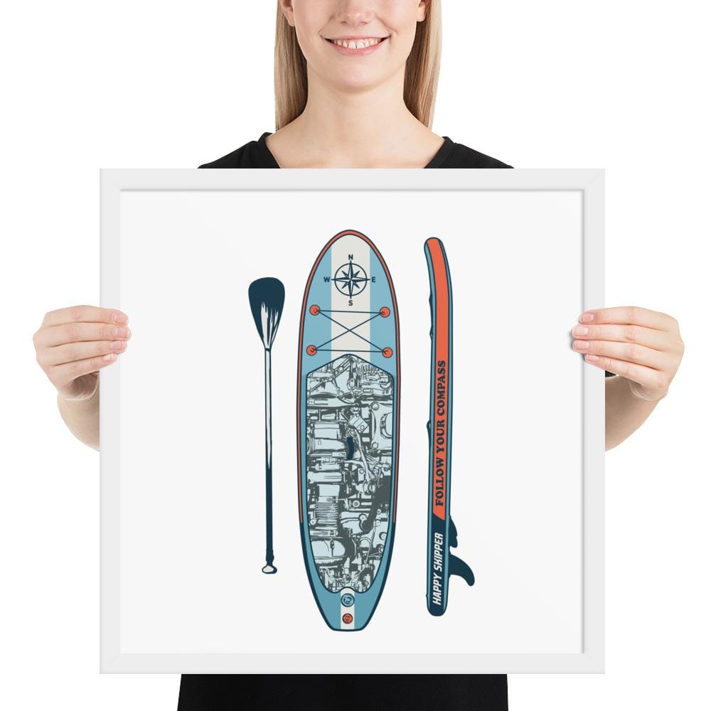 Classic Paddleboard Design Framed poster - The Happy Skipper