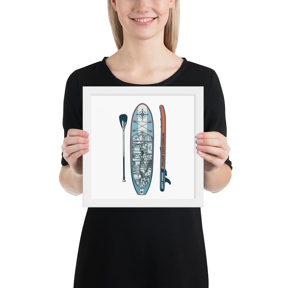 Classic Paddleboard Design Framed poster - The Happy Skipper