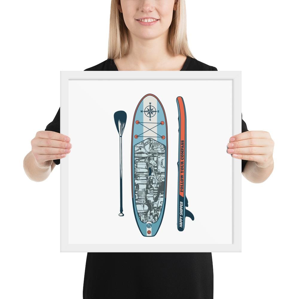 Classic Paddleboard Design Framed poster - The Happy Skipper