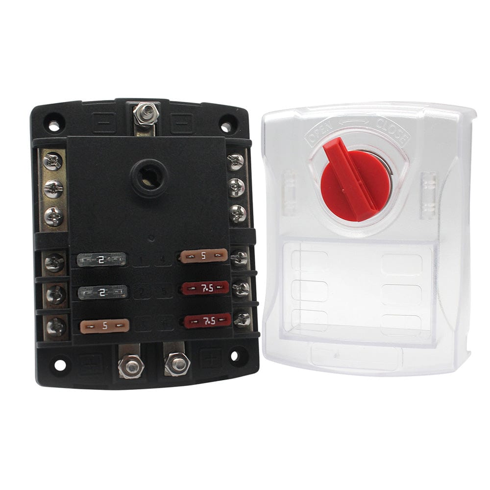 Cole Hersee 6 ATO Standard Series Fuse Block w/Ground Bus [880027-BP] - The Happy Skipper