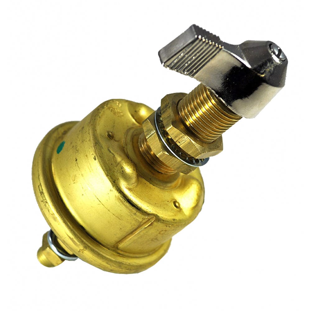 Cole Hersee Single Pole Brass Battery Switch w/Faceplate 175 Amp Continuous 800 Amp Intermittent [M-284-09-BP] - The Happy Skipper