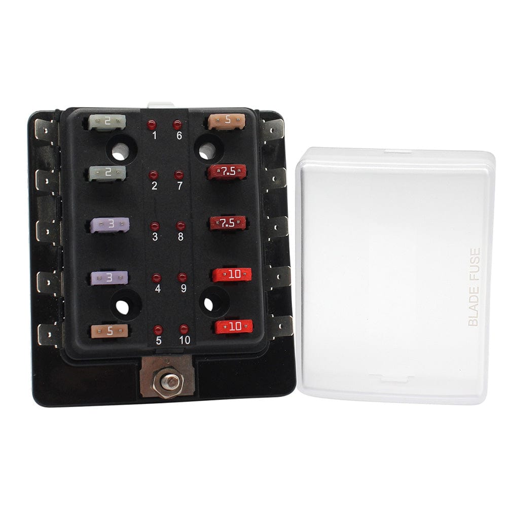 Cole Hersee Standard 10 MINI Series Fuse Block w/LED Indicators [880026-BP] - The Happy Skipper