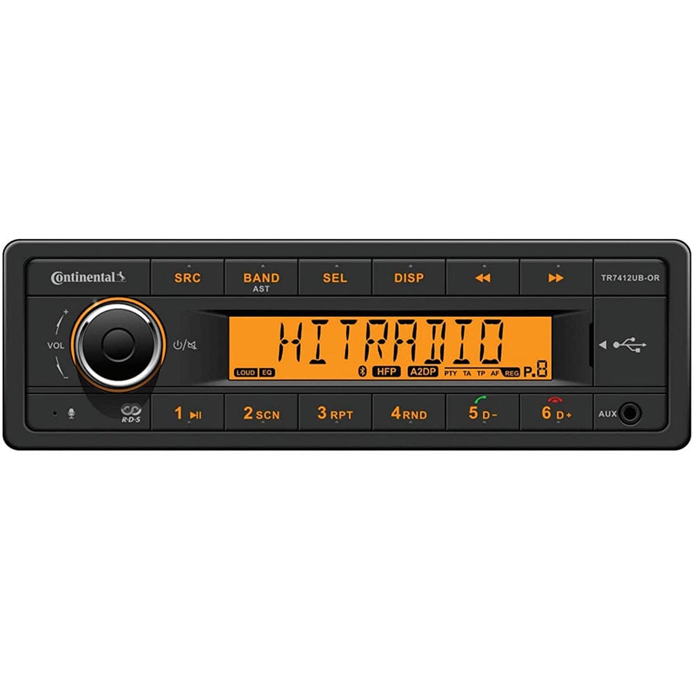 Continental Stereo w/AM/FM/BT/USB - Harness Included - 12V [TR7412UB-ORK] - The Happy Skipper