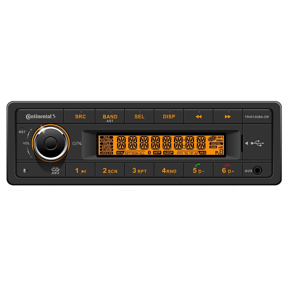 Continental Stereo w/AM/FM/BT/USB/PA System Capable - 12V [TR4512UBA-OR] - The Happy Skipper