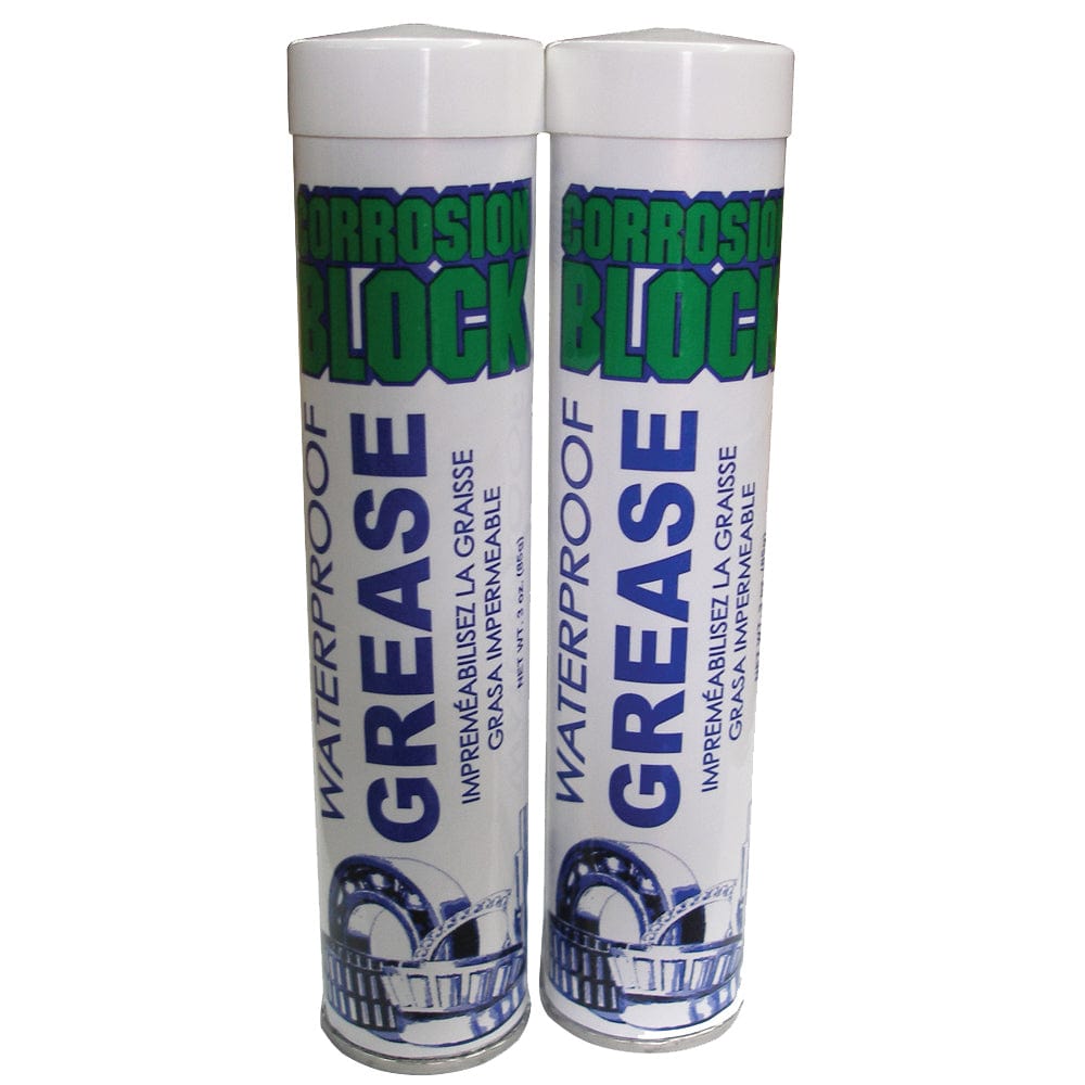 Corrosion Block High Performance Waterproof Grease - (2) 3oz Cartridges - Non-Hazmat, Non-Flammable Non-Toxic [25003] - The Happy Skipper