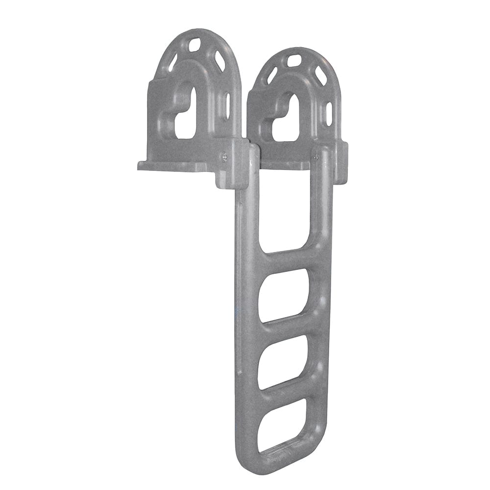 Dock Edge Flip-Up Polyethylene Roto Molded 4-Step Dock Ladder - Grey [2064-F] - The Happy Skipper