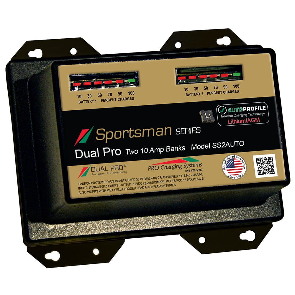 Dual Pro SS2 Auto 20A - 2-Bank Lithium/AGM Battery Charger [SS2AUTO] - The Happy Skipper