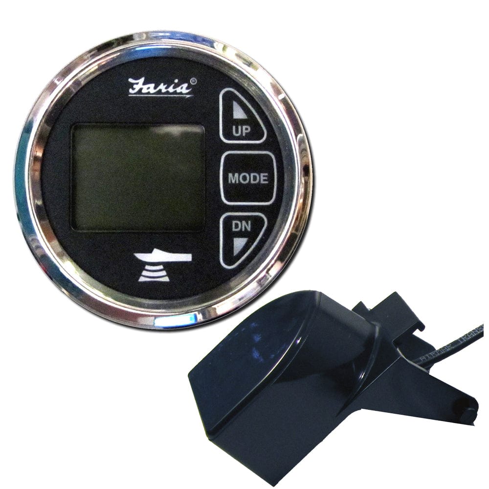 Faria Chesapeake Black 2" Dual Depth Temp Sounder w/Transom Mount Transducer [13752] - The Happy Skipper