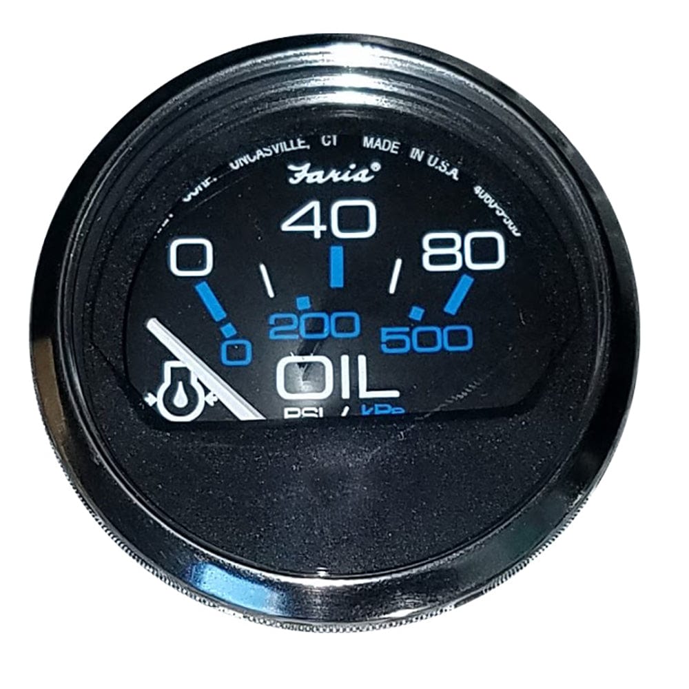 Faria Chesapeake Black 2" Oil Pressure Gauge (80 PSI) [13702] - The Happy Skipper