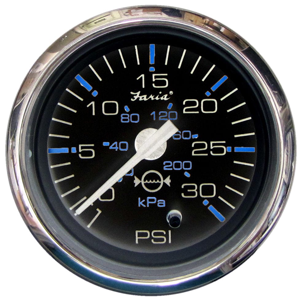 Faria Chesapeake Black 2" Water Pressure Gauge (30 PSI) [13712] - The Happy Skipper