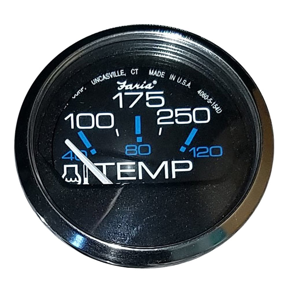 Faria Chesapeake Black 2" Water Temperature Gauge (100-250F) [13704] - The Happy Skipper