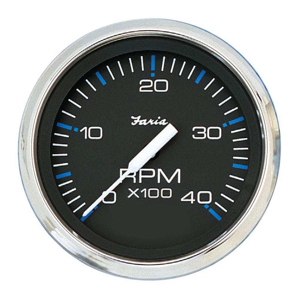 Faria Chesapeake Black 4" Tachometer - 4000 RPM (Diesel) [33742] - The Happy Skipper