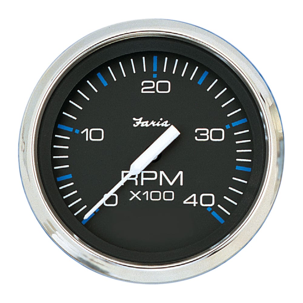 Faria Chesapeake Black 4" Tachometer - 4000 RPM (Diesel) [33742] - The Happy Skipper