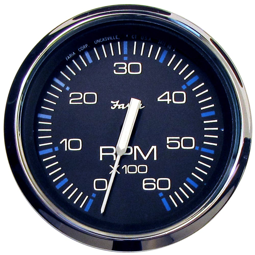 Faria Chesapeake Black 4" Tachometer - 6000 RPM (Gas) (Inboard I/O) [33710] - The Happy Skipper