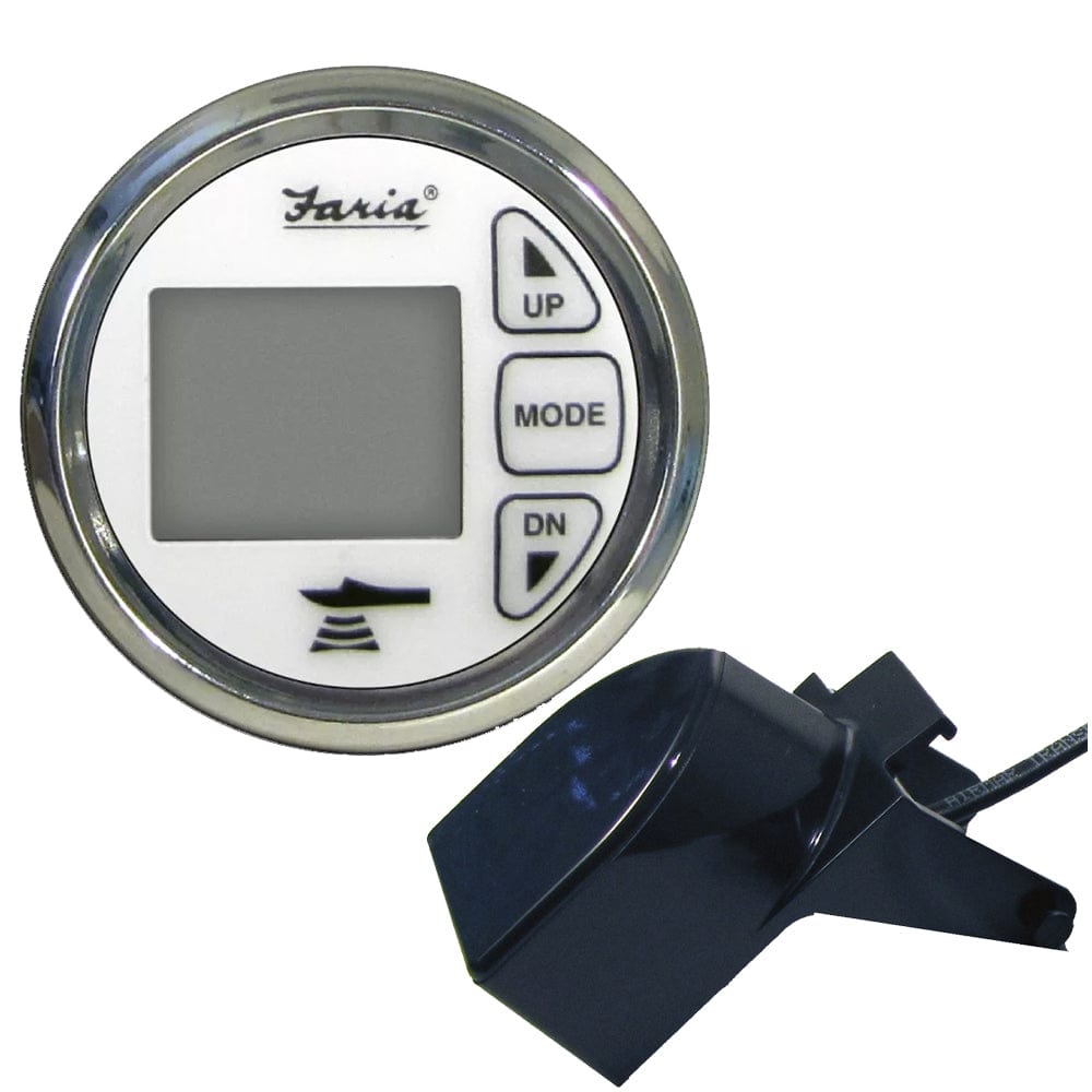 Faria Chesapeake White SS 2" Dual Depth Temp Sounder w/Transom Mount Transducer [13852] - The Happy Skipper