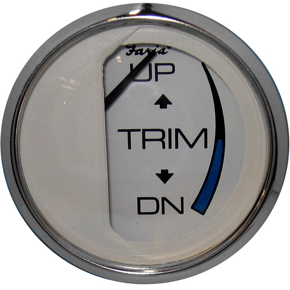 Faria Chesapeake White SS 2" Trim Gauge (J/E/Suzuki Outboard) [13809] - The Happy Skipper