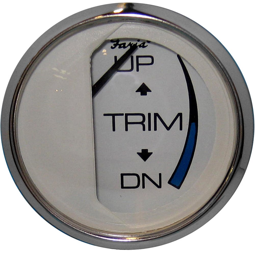 Faria Chesapeake White SS 2" Trim Gauge (Mercury / Mariner / Mercruiser / Volvo DP / Yamaha - 01 and Newer) [13807] - The Happy Skipper