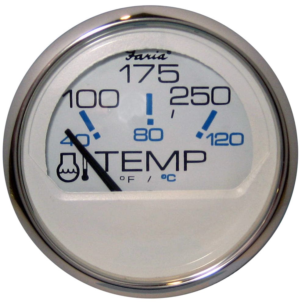 Faria Chesapeake White SS 2" Water Temperature Gauge (100-250 DegreeF) [13804] - The Happy Skipper