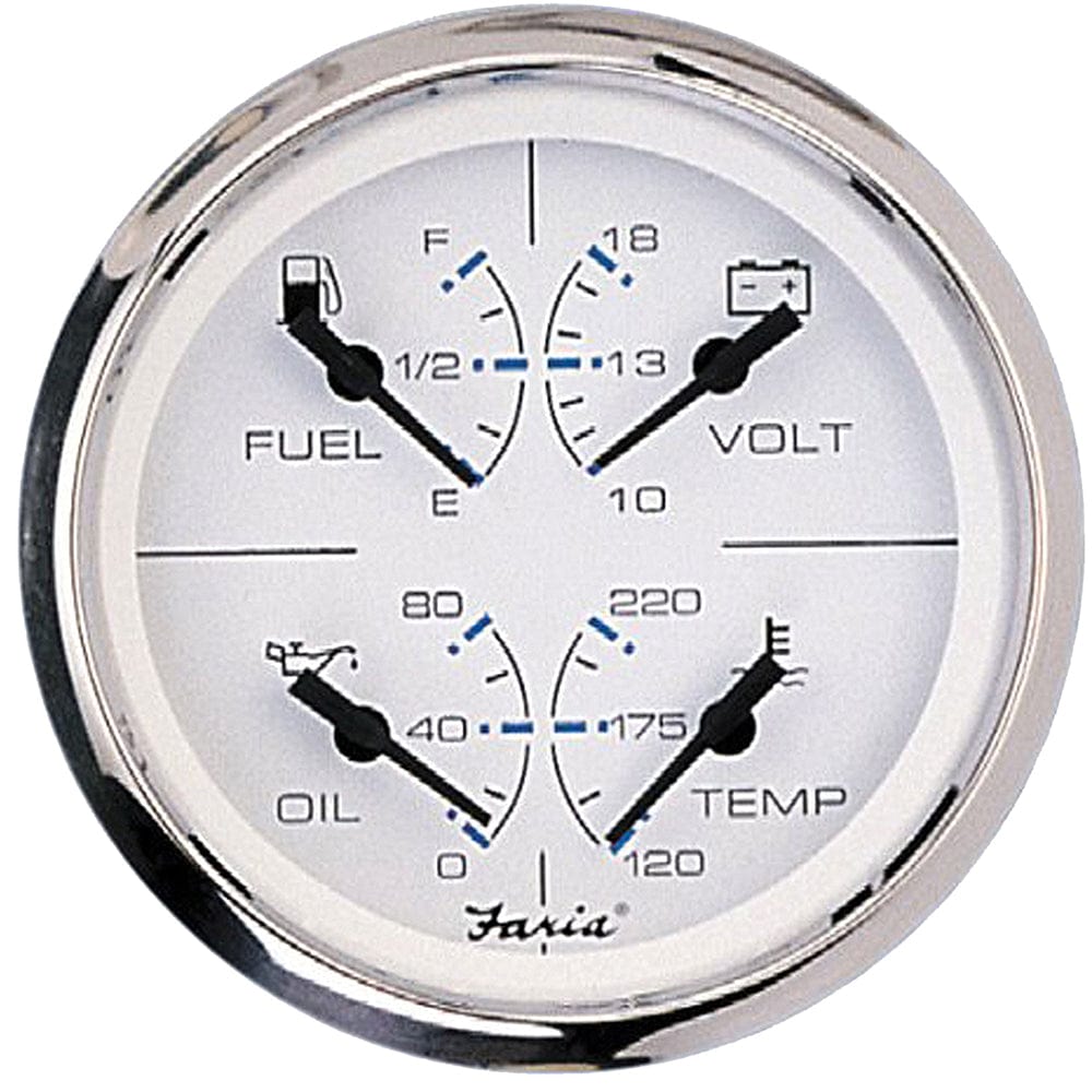 Faria Chesapeake White SS 4" Multifunction Gauge [33851] - The Happy Skipper